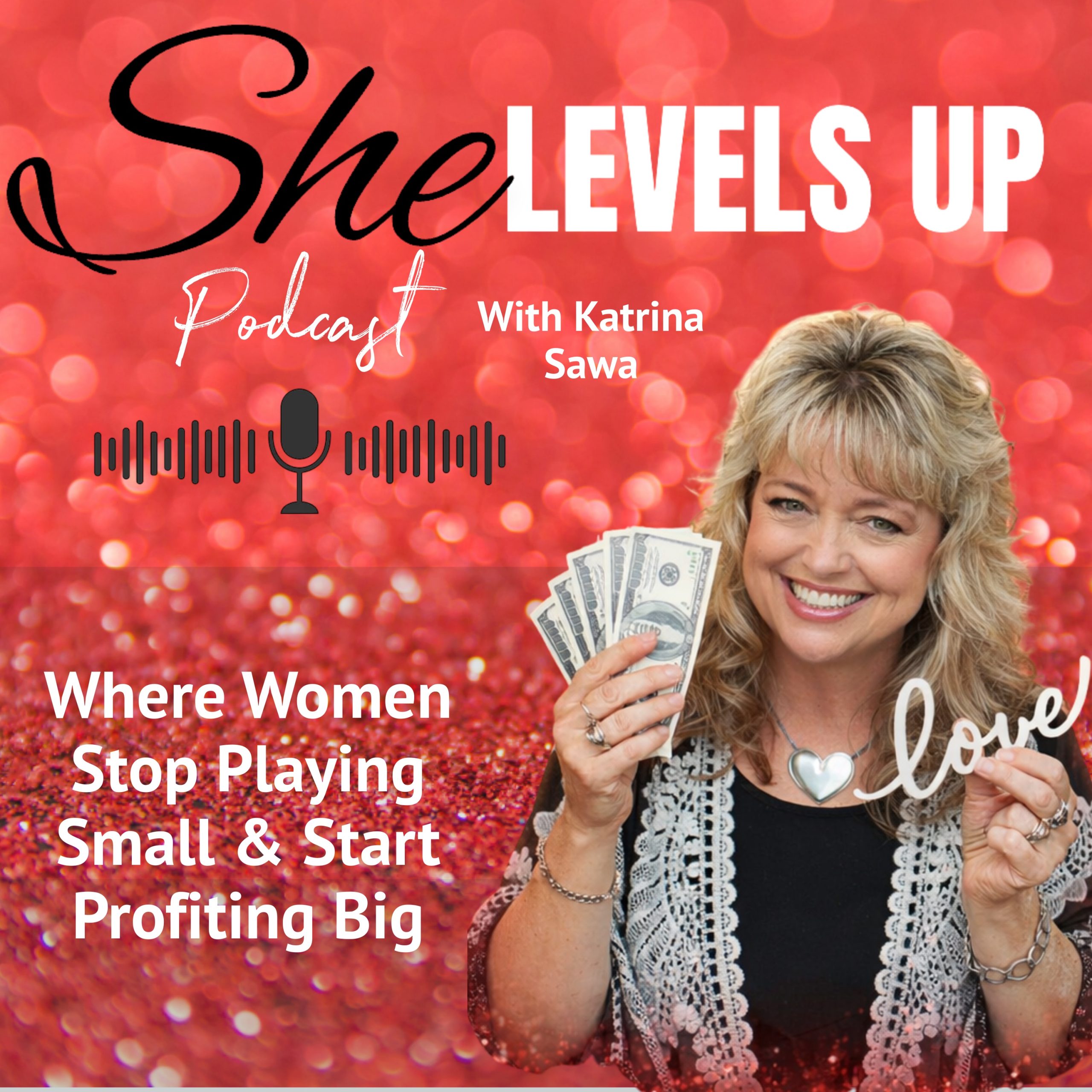 Katrina's Podcast Logos - She Levels Up Podcast Logo